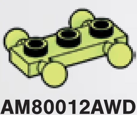 Plate 1 x 3, with 4 small ball joints on sides