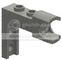 Bracket 1 x 3 - 1 x 2 with medium ball socket in Black