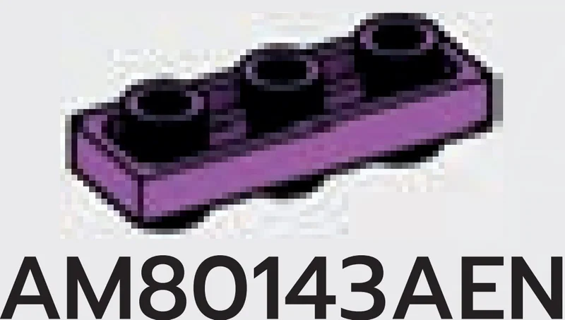 Plate Modified 1 x 3 Connector: male:male in Magenta, Rich