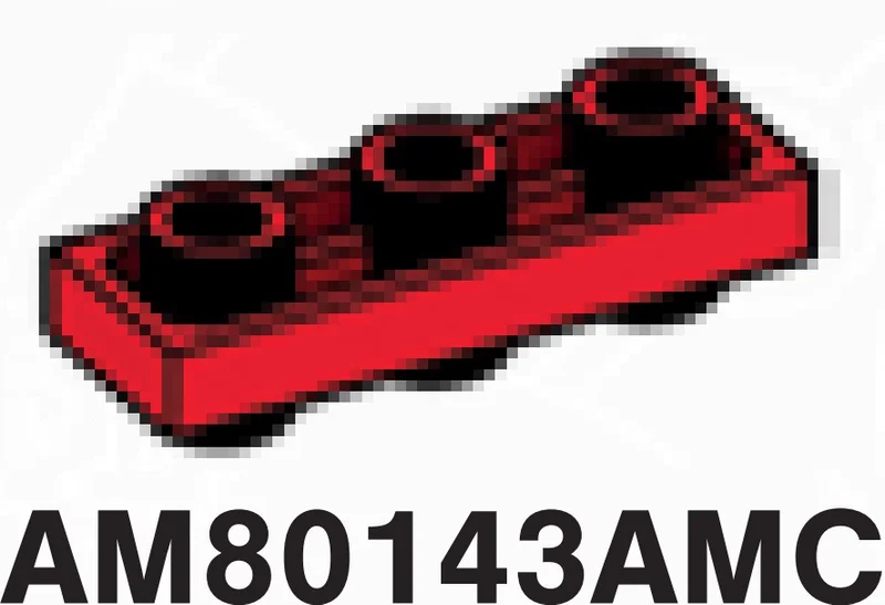 Plate Modified 1 x 3 Connector: male:male in Red, Flame