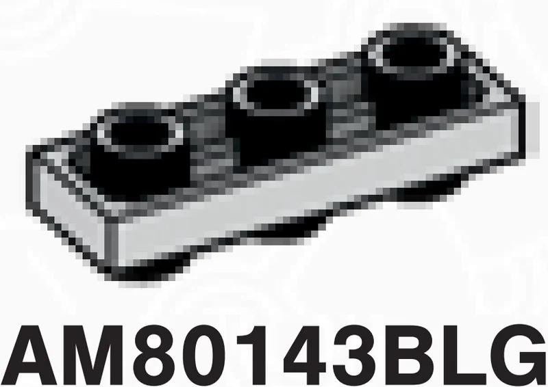 Plate Modified 1 x 3 Connector: male:male in Gray, Dull