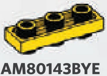 Plate 1 x 3 Connector: male:male in Yellow, Lemon