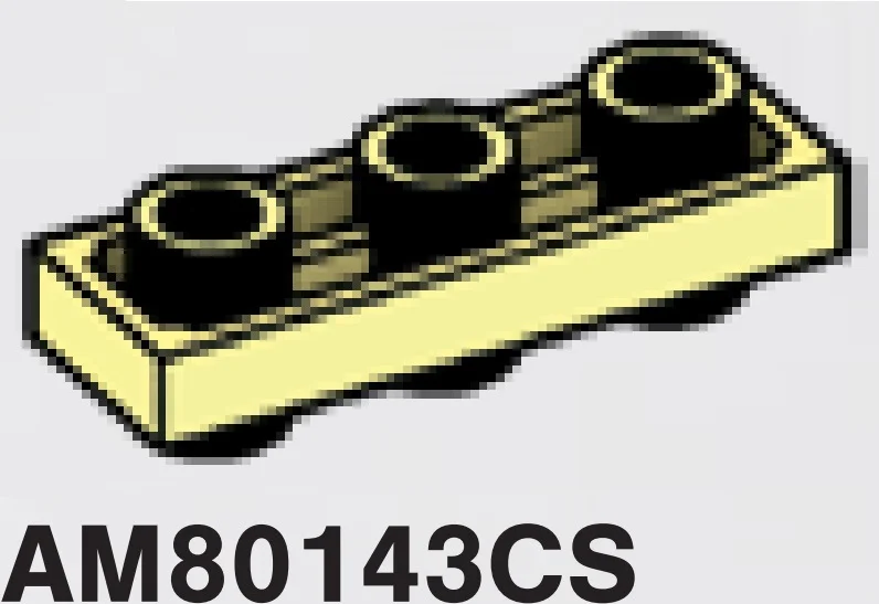 Plate Modified 1 x 3 Connector: male:male in Yellow, Pastel