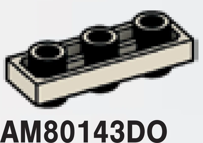 Plate Modified 1 x 3 Connector: male:male in Gray