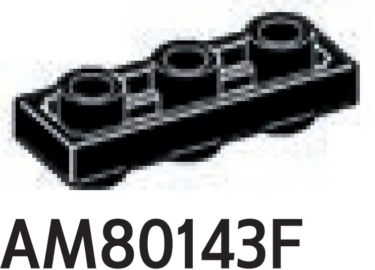 Plate Modified 1 x 3 Connector: male:male in Black