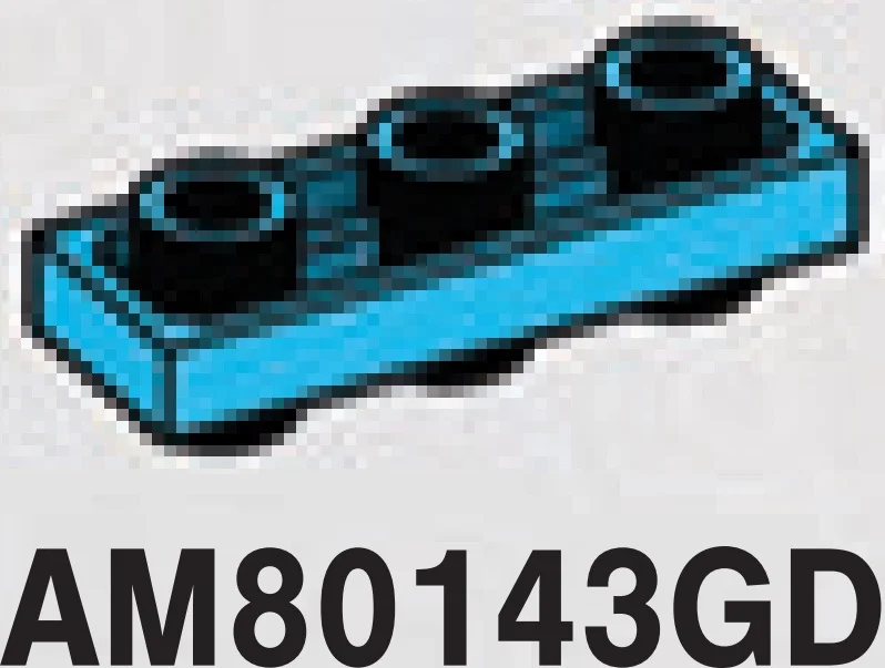 Plate Modified 1 x 3 Connector: male:male in Blue, Rich Sky