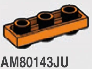 Plate 1 x 3 Connector: male:male in Orange, Smoky