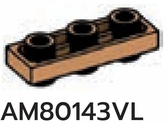 Plate Modified 1 x 3 Connector: male:male in Brown, Light Nougat