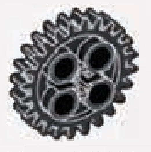 Gear 24 Tooth with 1 Axle Hole and 4 pin holes in Gray, Dull