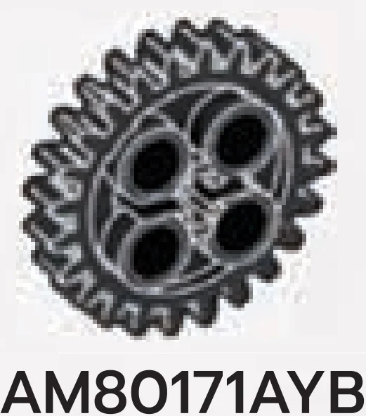 Gear 24 Tooth with 1 Axle Hole and 4 pin holes in Gray, Dark Charcoal