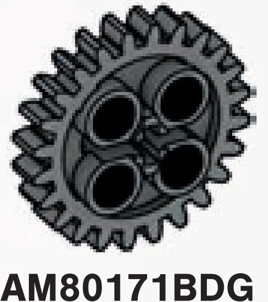Gear 24 Tooth with 1 Axle Hole and 4 pin holes in Gray, Dark (Flake)