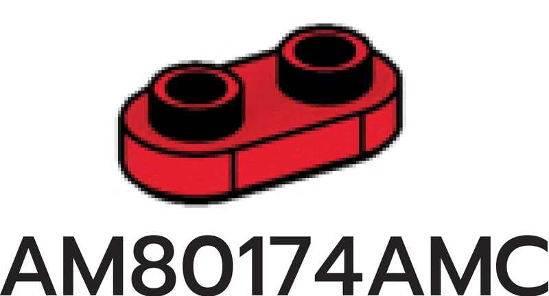 Plate 1 x 2 with rounded corners in Red, Flame