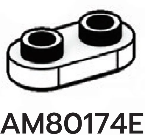 Plate 1 x 2 with rounded corners in White