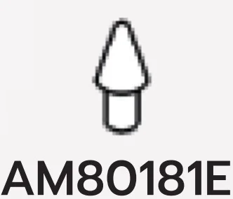 Connector: pin, small, with conical spike or tooth in White