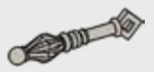 Weapon, Melee: mace with flanged head and square butt-spike in Blue