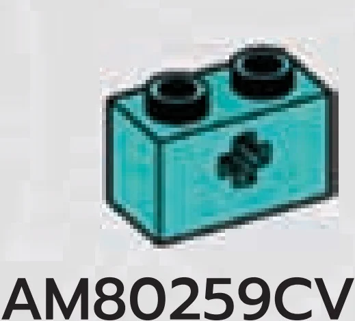 Connector Brick 1 x 2 with cruciform axle hole
