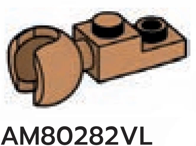 Brick 1 x 1 two-thirds-height with medium ball socket on end in Brown, Light Nougat