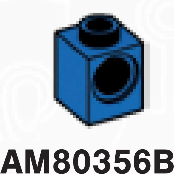 Connector Brick 1 x 1 with Axle Pin Hole in Blue