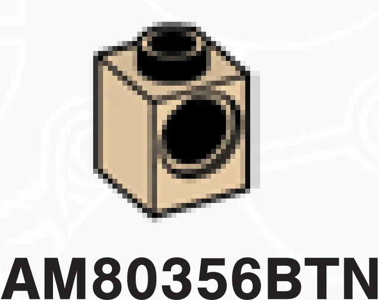 Connector Brick 1 x 1 with Axle Pin Hole in Sand, Dark