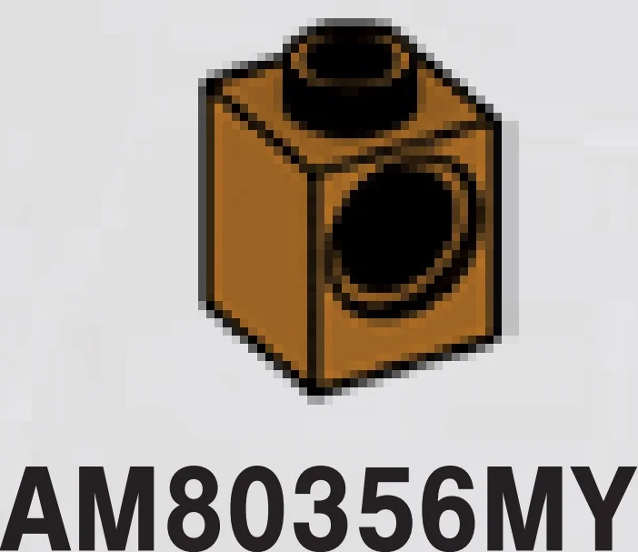 Connector Brick 1 x 1 with Axle Pin Hole in Brown, Milk Chocolate