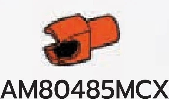 Connector: Ball Socket, Small on Peg in Orange, Marigold
