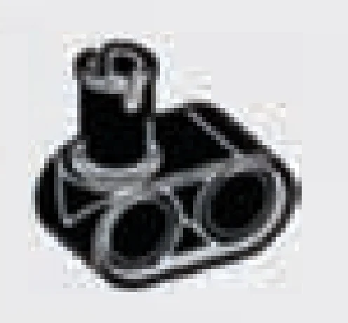 Connector: beam 1 x 2 with 2 holes & perpendicular axle in Gray, Dark (Metallic)