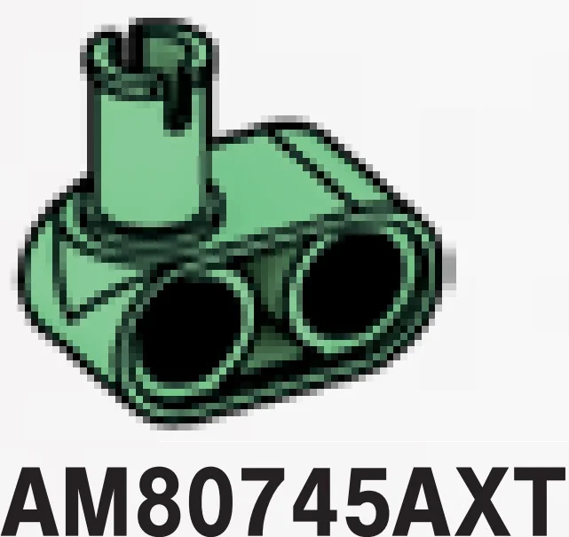 Connector: beam 1 x 2 with 2 holes & perpendicular axle in Green, Vertigris (Sand Green)