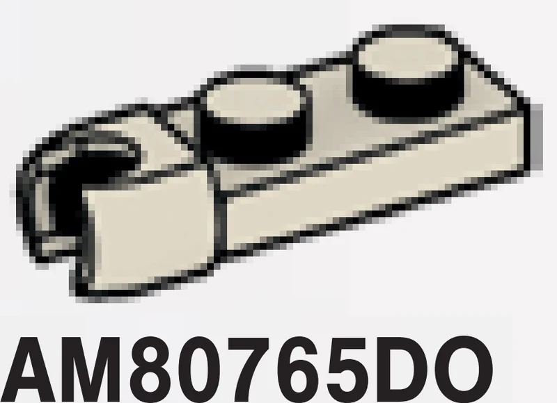Plate 1 x 2 with ball socket on end, small in Gray