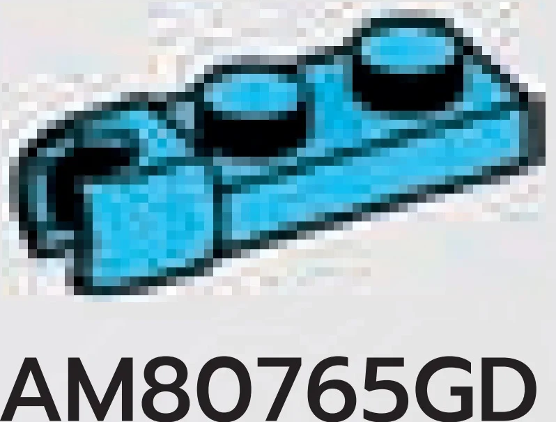 Plate 1 x 2 with ball socket on end, small in Blue, Rich Sky