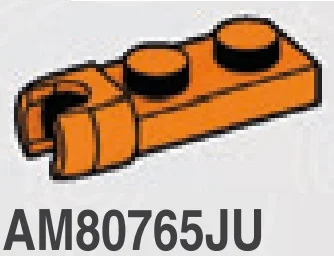 Plate 1 x 2 with ball socket on end, small in Orange, Smoky