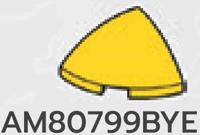 Slope brick 45 2 x 2 corner round with rounded slope in Yellow, Lemon