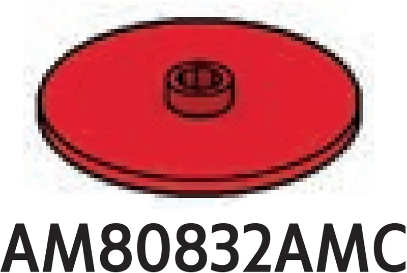 Plate 3 x 3 round with single stud in Red, Flame