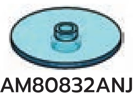 Plate 3 x 3 round with single stud in Blue, Swirled with White (Translucent)