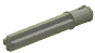 Connector: axle 4 studs long axle pin at one end in Blue