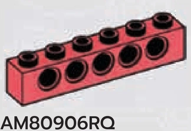 Brick 1 x 6 with holes in Pink, Rich