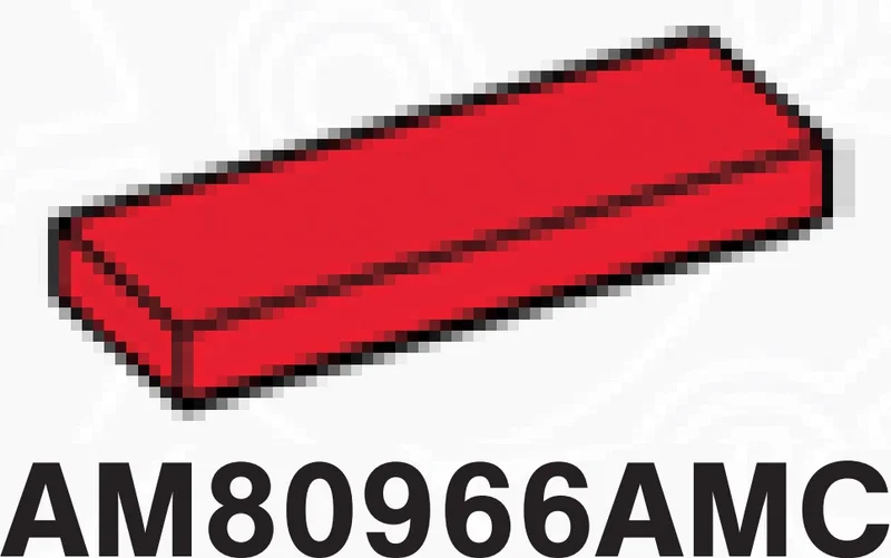 Tile 1 x 3 in Red, Flame