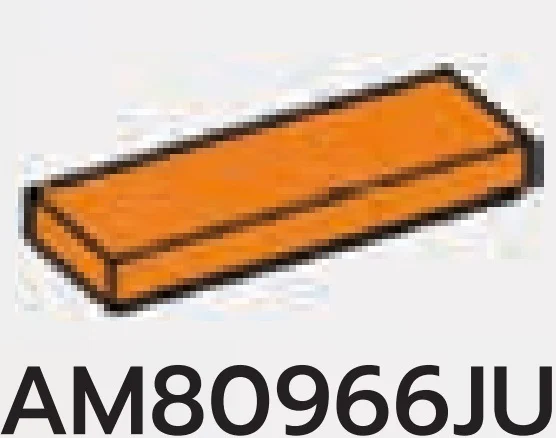 Tile 1 x 3 in Orange, Smoky