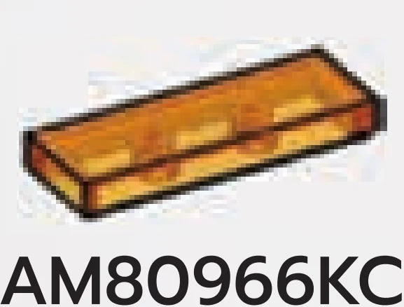 Tile 1 x 3 in Orange (Translucent)
