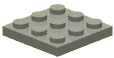 Plate 3 x 3 in Gray, Steel