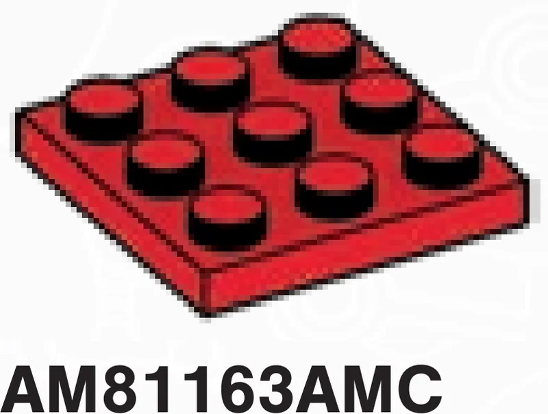 Plate 3 x 3 in Red, Flame