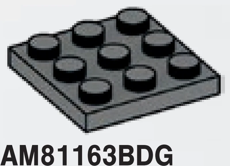 Plate 3 x 3 in Gray, Dark (Flake)