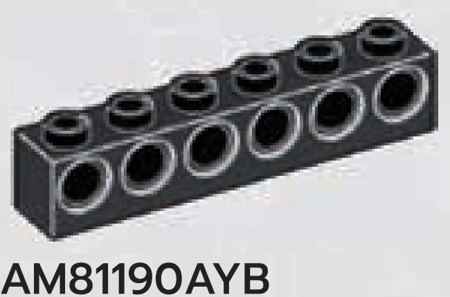 Brick 1 x 6 with 6 holes in Gray, Dark Charcoal