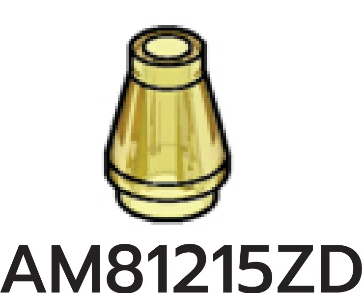Cone 1 x 1 w/ Open Top, type 02 in Yellow (Translucent)