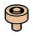Connector: pin with cylindrical socket at top in Brown, Light Tan