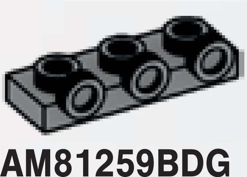 Plate 1 x 3 with three studs on side, ascending in Gray, Dark (Flake)