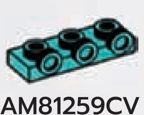 Plate 1 x 3 with three studs on side, ascending