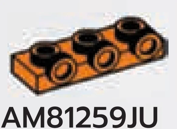 Plate 1 x 3 with three studs on side, ascending in Orange, Smoky
