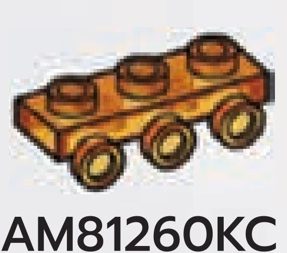 Bracket Plate 1 x 3 with three studs on side, descending in Orange (Translucent)
