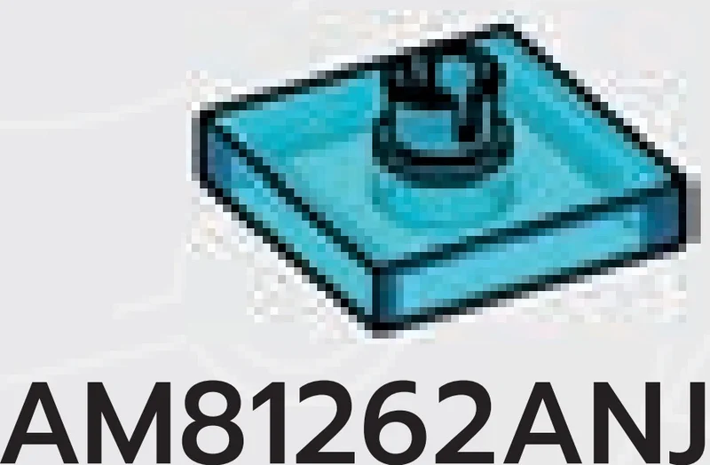 Turntable 2 x 2 with short Pin in Blue, Swirled with White (Translucent)