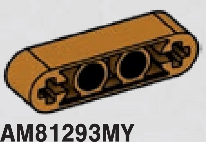Connector: Liftarm Thick 1 x 4 with 2 pin holes and 2 axle holes in Brown, Milk Chocolate